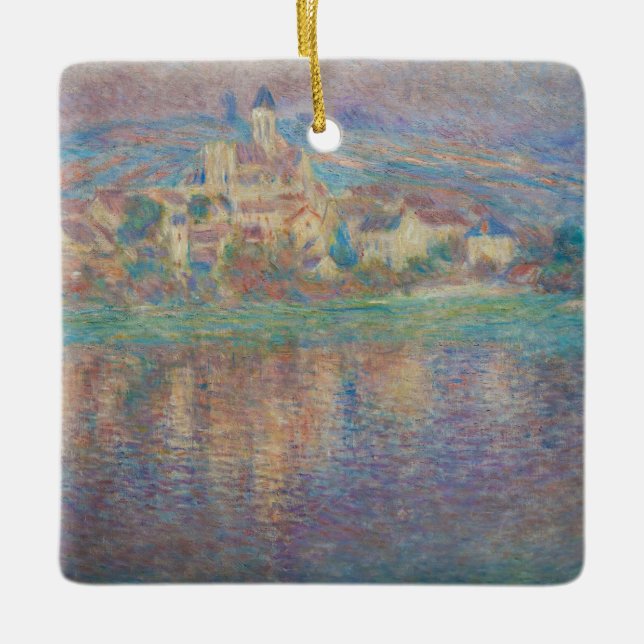 Adorno De Cerámica Claude Monet - Vetheuil, atardecer (Anverso)