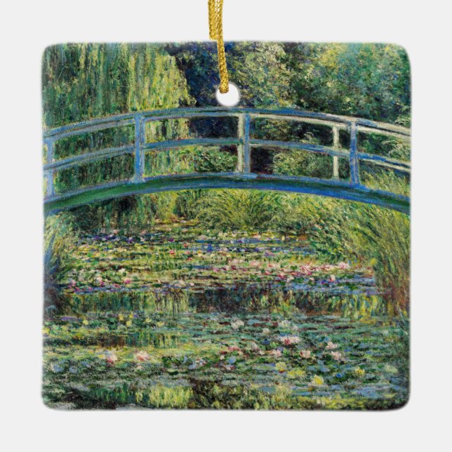 Adorno De Cerámica Claude Monet - Water Lily Pond y Puente Japanés (Anverso)