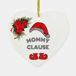 Adorno De Cerámica Cláusula mami personalizada Floral Heart Shaped