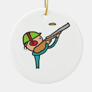 Adorno De Cerámica Clay Pigeon Trap Shooting