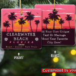 Adorno De Cerámica Clearwater Beach Florida Retro Sunset Palm Tree<br><div class="desc">Playa de aguas cristalinas en Florida Sand Tropical Palm Trees Souvenirs Clearwater Beach Florida - Retro Tropical Palm Tree Souvenirs Vintage design hace un gran Navidad o regalo de cumpleaños para los aficionados a la playa de llaves Florida. El diseño retro de la vibra de verano es un regalo perfecto...</div>