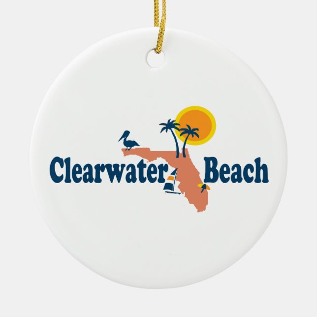 Adorno De Cerámica Clearwater la Florida - diseño del mapa (Frente)