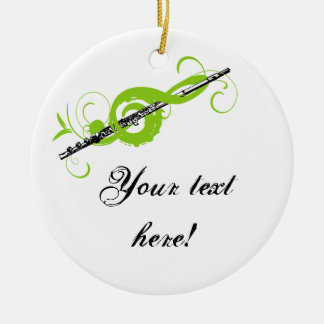 Adorno De Cerámica Clef & Flute Treble Personalizado