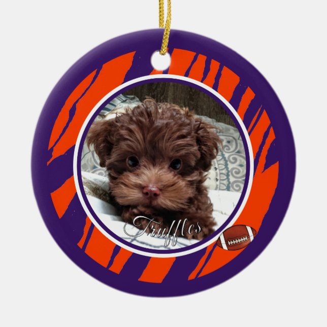 Adorno De Cerámica Clemson Dog Fan Customizable (Frente)
