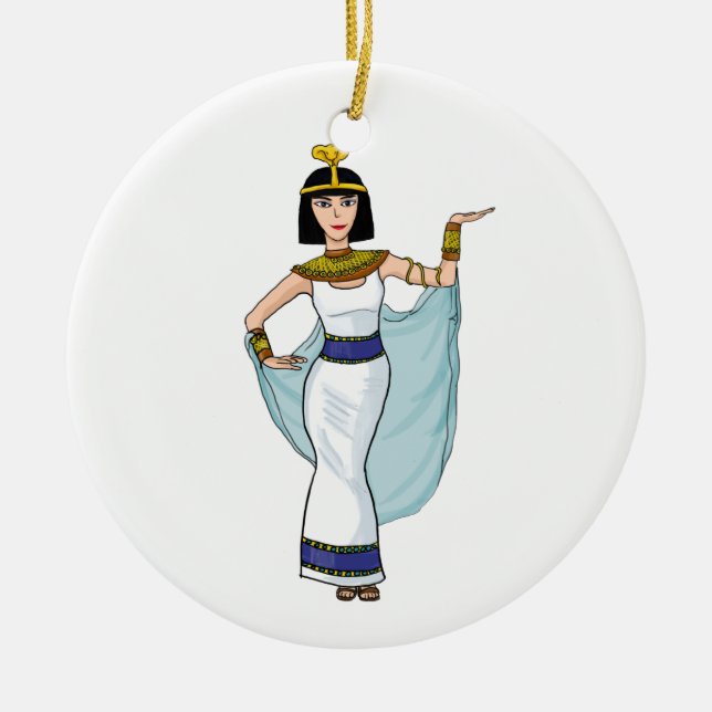 Adorno De Cerámica Cleopatra el Pharaoh de Egipto (Frente)