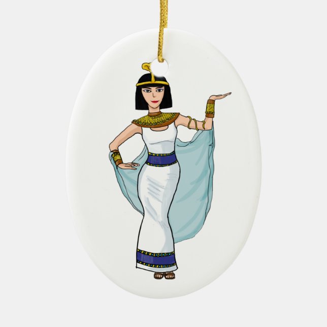 Adorno De Cerámica Cleopatra el Pharaoh de Egipto (Frente)