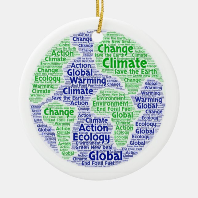 Adorno De Cerámica Climate change word art (Frente)