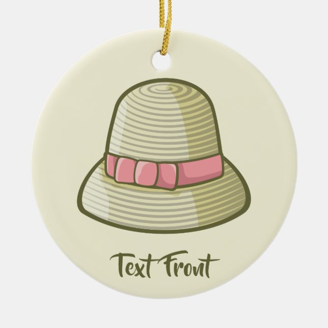 Adorno De Cerámica Cloche Gorra Amarillo (Frente)