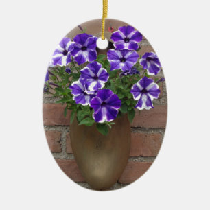 Adorno De Cerámica Clog holandés con violeta azul morado en la pared