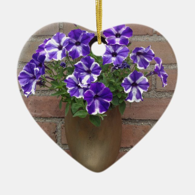 Adorno De Cerámica Clog holandés con violeta azul morado en la pared (Frente)