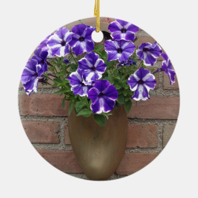 Adorno De Cerámica Clog holandés con violeta azul morado en la pared (Atrás)