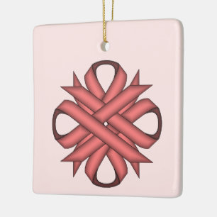 Adorno De Cerámica Clover Ribbon rosa por Kenneth Yoncich
