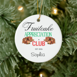 Adorno De Cerámica Club de Apreciación de Pan de Frutas Navideño Humo