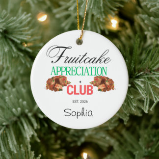 Adorno De Cerámica Club de Apreciación de Pan de Frutas Navideño Humo