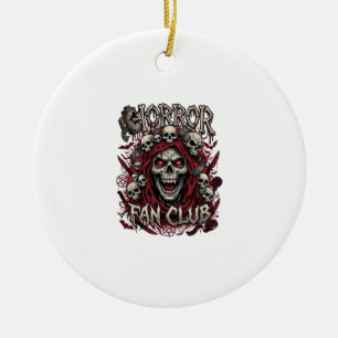 Adorno De Cerámica Club de Fans de Terror Calavera Gritando Halloween