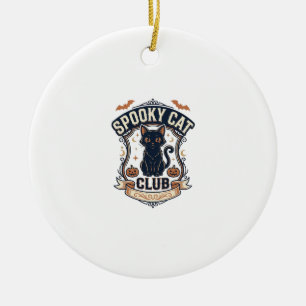 Adorno De Cerámica Club de Gatos Espeluznantes Gato Halloween Gato Es