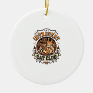 Adorno De Cerámica Club de Gatos Introvertidos Gato Introvertido Anti