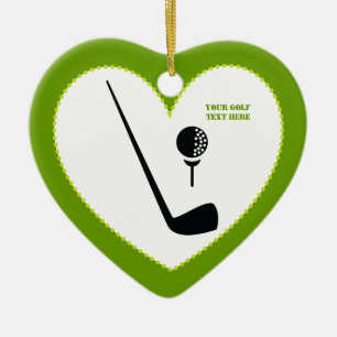 Adorno De Cerámica Club de golf y personalizado negro y verde