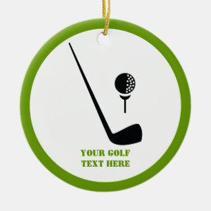 Adorno De Cerámica Club de golf y personalizado negro y verde
