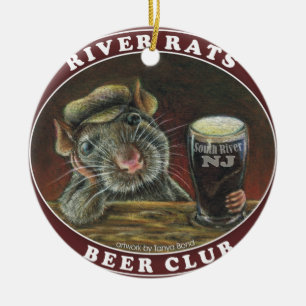 Adorno De Cerámica Club de la cerveza de las ratas del río