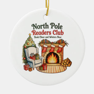 Adorno De Cerámica Club de Lectores del Polo Norte Libros de Navidad