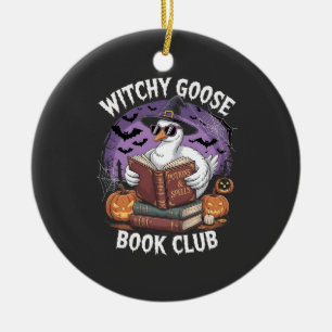Adorno De Cerámica Club de Libro de Ganso Bruja Espeluznante Hallowee