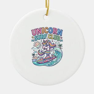 Adorno De Cerámica Club de Surf Unicornio