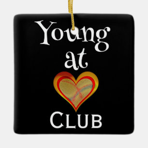 Adorno de cerámica Club Joven de Corazón