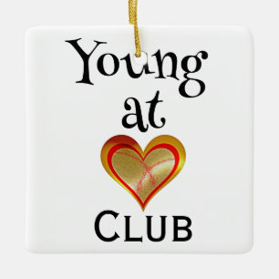 Adorno de cerámica Club Joven de Corazón