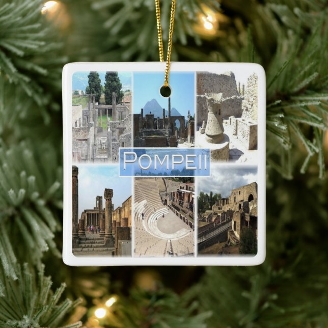 Adorno De Cerámica CMP155 POMPEII las ruinas, Pompeya, Campania, (Árbol)