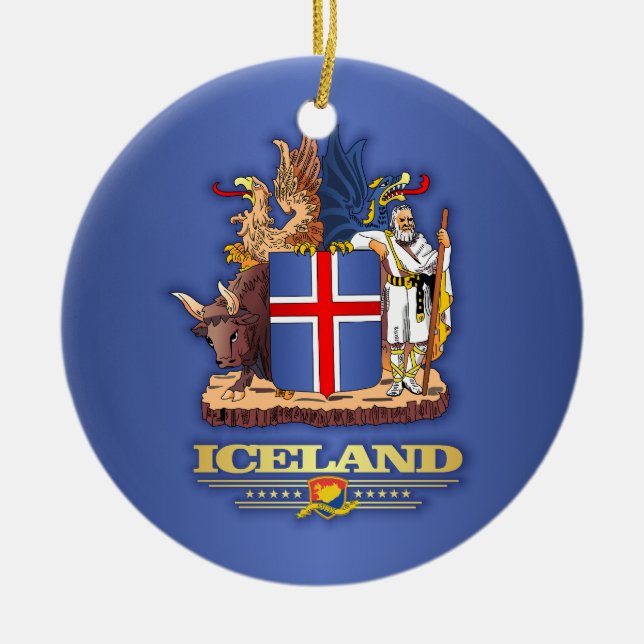 Adorno De Cerámica COA de Islandia (Frente)