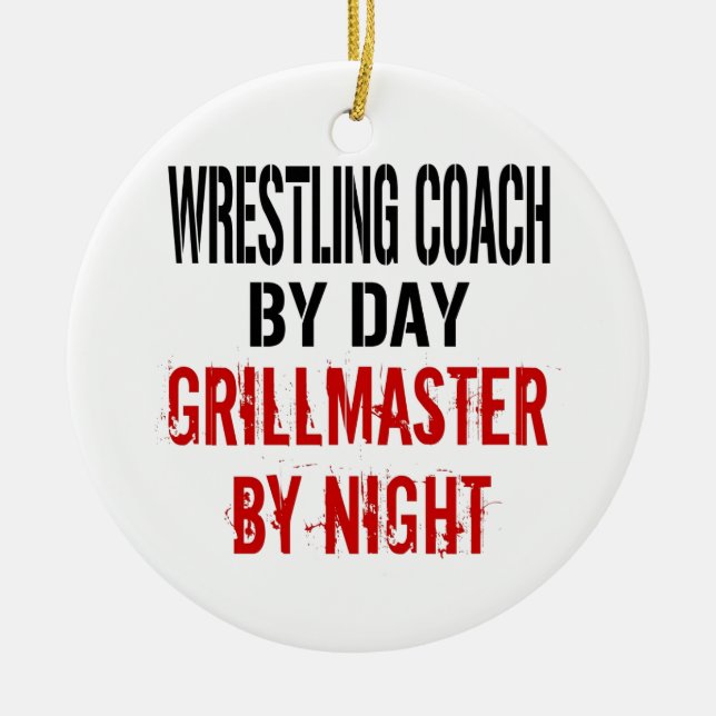 Adorno De Cerámica Coach Grillmaster de Lucha (Frente)