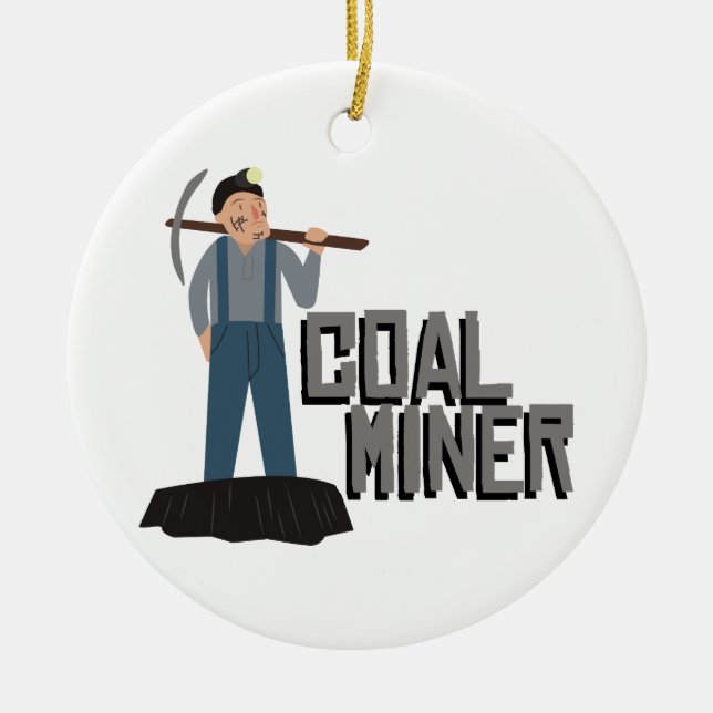 Adorno De Cerámica Coal Miner (Frente)