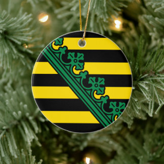 Adorno De Cerámica Coat of Arms of Sachsen (Saxony), GERMAN