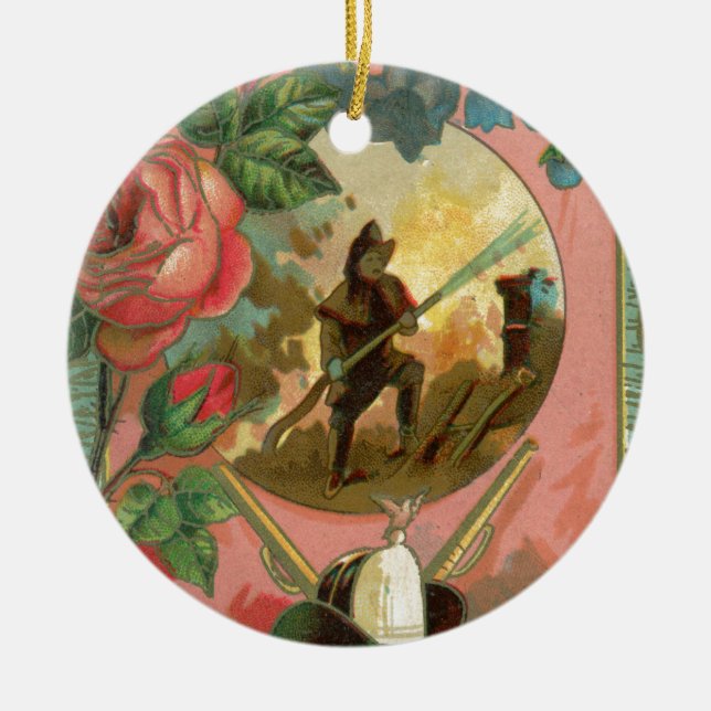 Adorno De Cerámica Cobertura de bomberos de bomberos de la época de 1 (Frente)