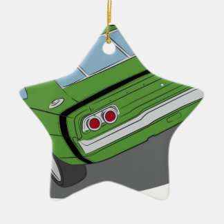 Adorno De Cerámica Coche americano verde del músculo
