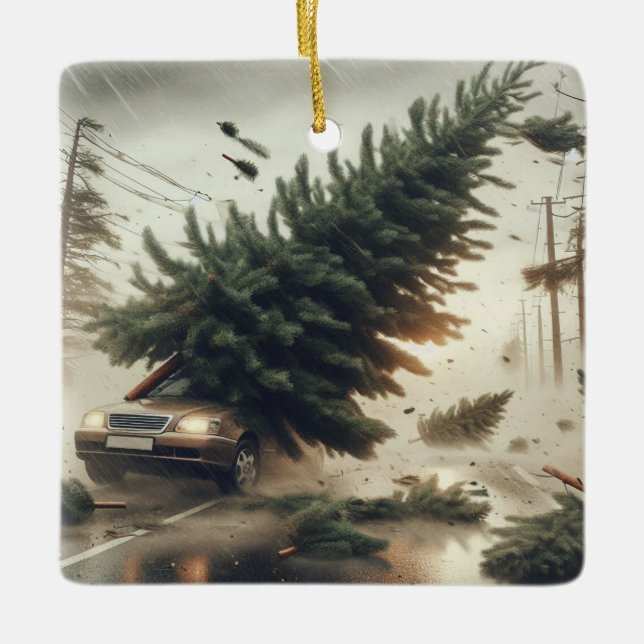 Adorno De Cerámica Coche de champán del ciclón de la bomba (Anverso)