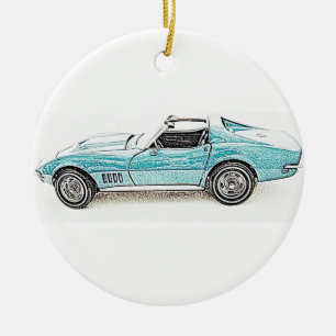 Adorno De Cerámica Coche de deportes clásico