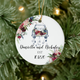 Adorno De Cerámica Coche de nueva cosecha acaba de casarse