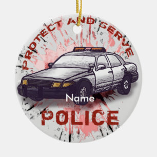 Adorno De Cerámica Coche de policía
