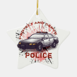 Adorno De Cerámica Coche de Policía