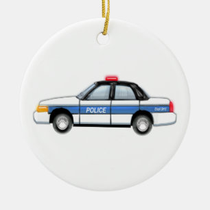 Adorno De Cerámica Coche policía orgulloso