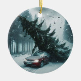 Adorno De Cerámica Coche rojo del ciclón Bomba