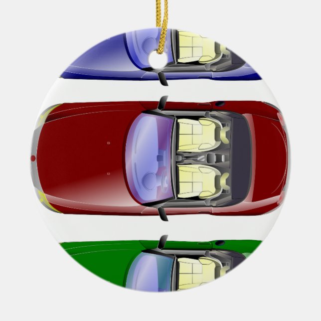 Adorno De Cerámica Coches coloridos (Frente)