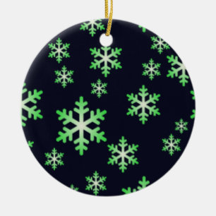 Adorno De Cerámica Cochos verdes y blancos con fondo azul