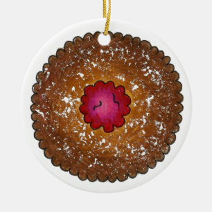 Adorno De Cerámica Cocina de Navidades de feriado Raspberry Linzer To