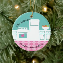 Adorno De Cerámica Cocina donde mi corazón es panadero Navidades de c