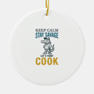 Adorno De Cerámica Cocina Salvaje Caimán Grabado Vintage Gráfico_1