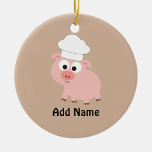 Adorno De Cerámica Cocinero del cerdo