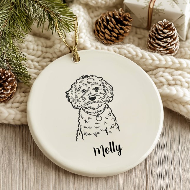 Adorno De Cerámica Cockapoo de Navidad Personalizado (Subido por el creador)